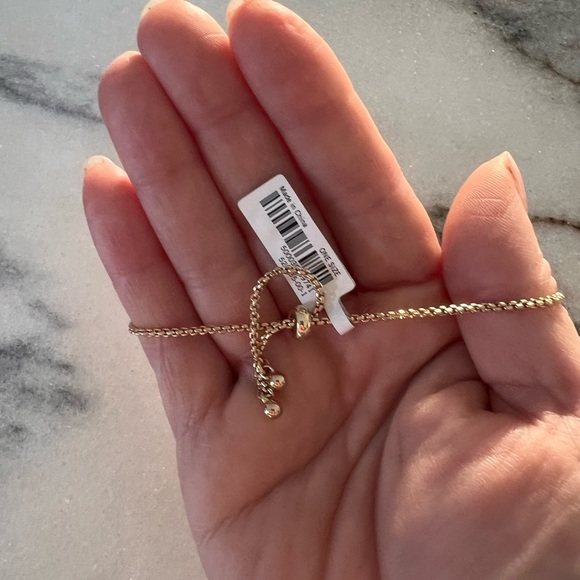 Gold and rhinestone diamond bracelet with toggle close - Picture 2 of 4